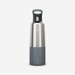 Gourde 900 isotherme inox 1L bouchon à ouverture rapide pour la randonnée - gris