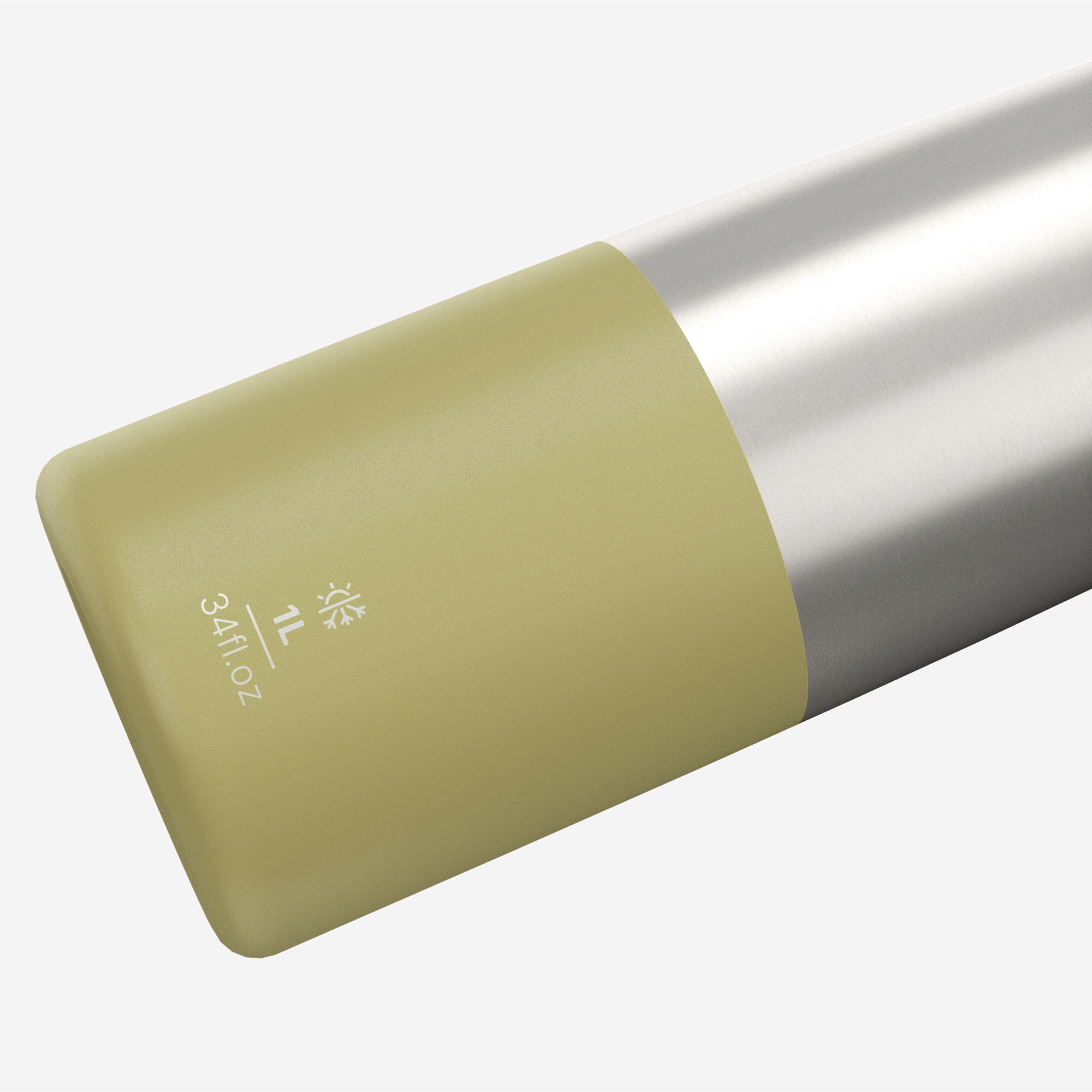 1L insulated stainless steel flask 900 with quick-release cap for hiking - Khaki 5/8
