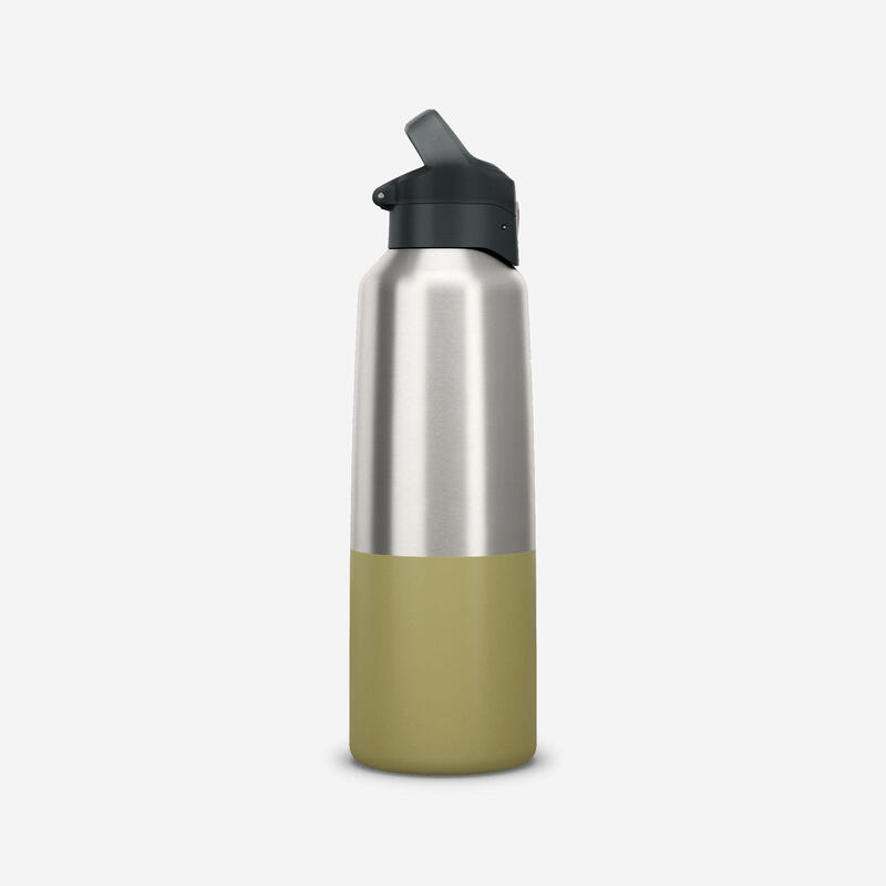 Gourde 900 isotherme inox 1L bouchon à ouverture rapide pour la randonnée - kaki
