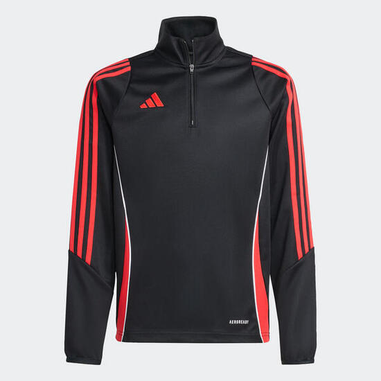 Felpa calcio bambino ADIDAS TIRO 24 nero-rosso