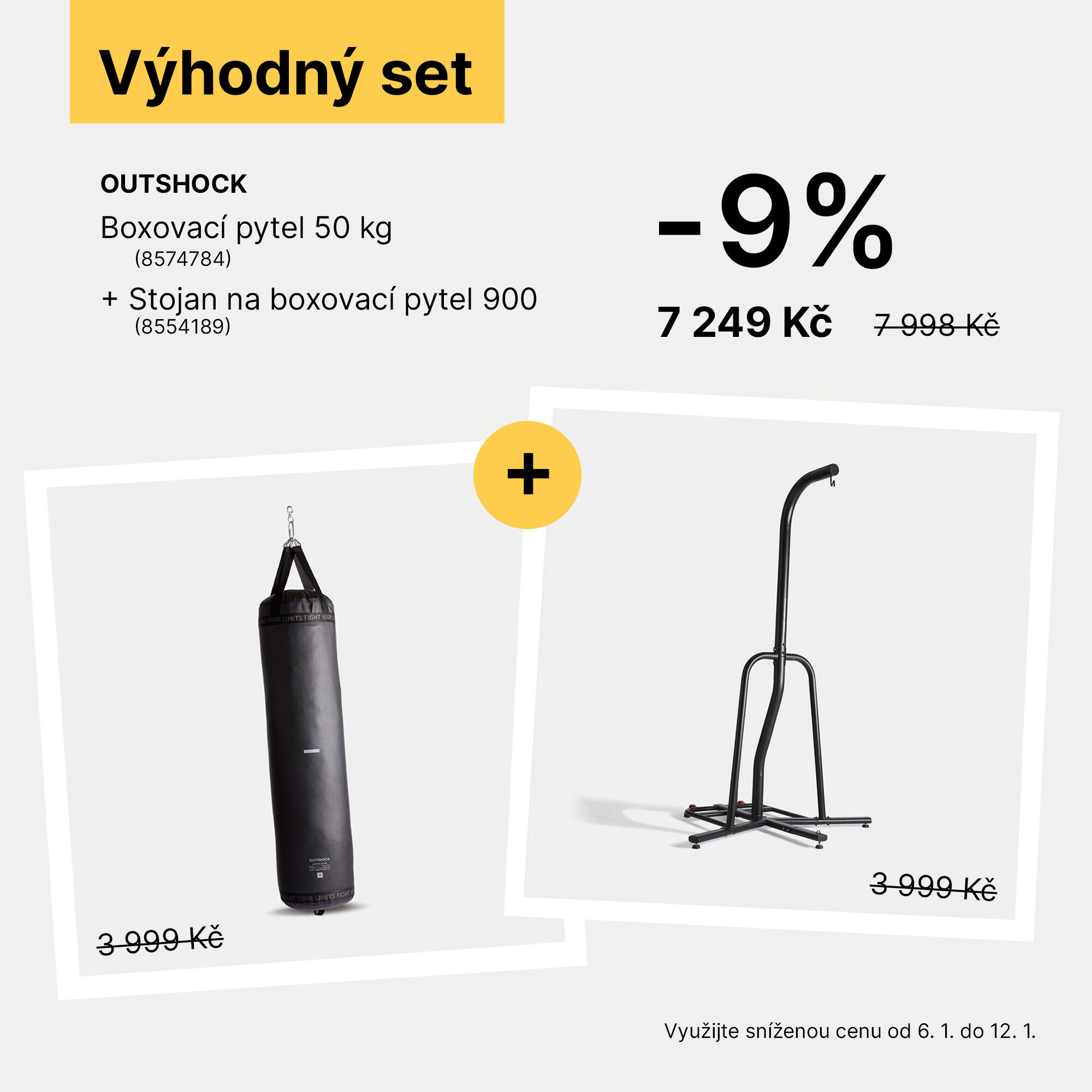 Bokszak voor stoten/trappen 50 kg volwassenen 7/23