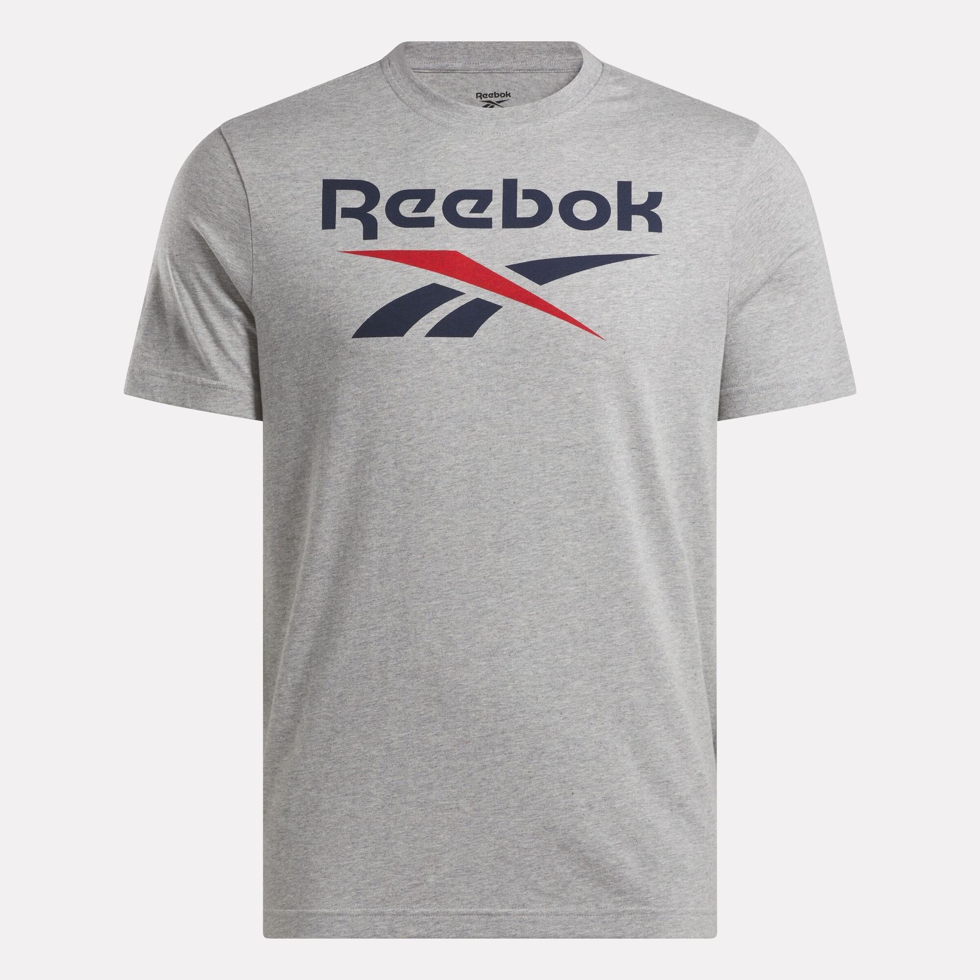 Heren T-shirt in katoen met logo grijs 4/5