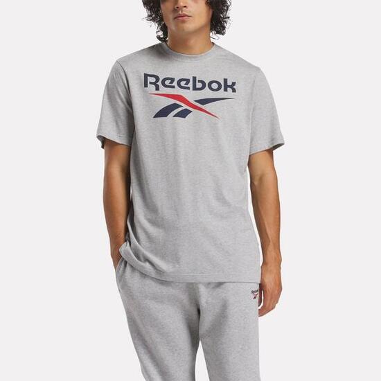 T-shirt Reebok uomo palestra regular fit cotone rossa con logo