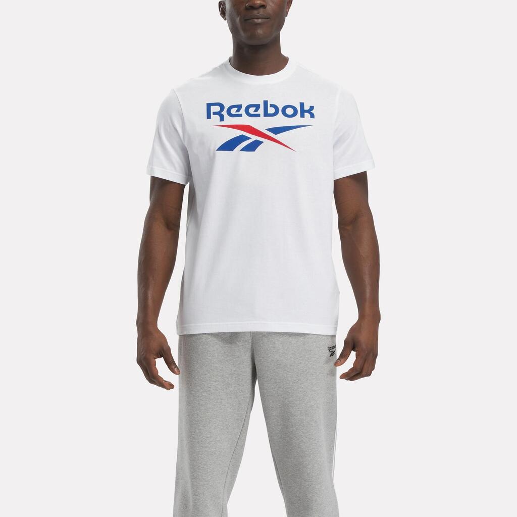 Ανδρικό βαμβακερό t-shirt με λογότυπο - Λευκό