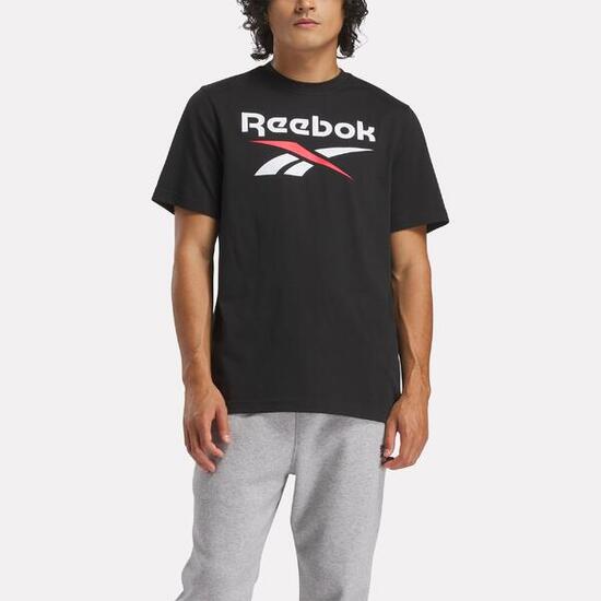 T-shirt Reebok uomo palestra regular fit cotone rossa con logo