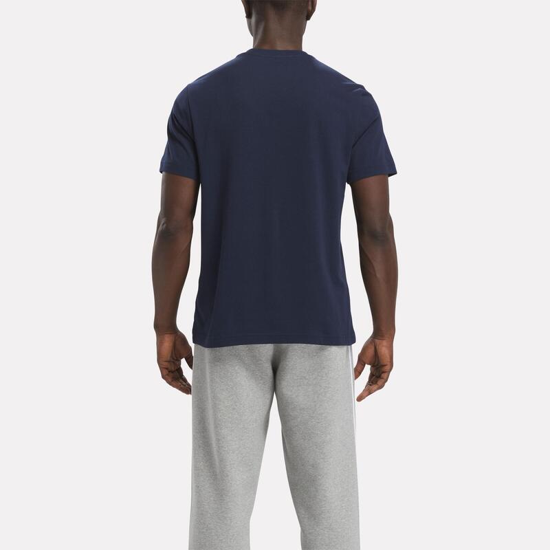 Tricou din bumbac Reebok Logo Bleumarin Bărbați