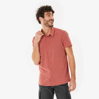 Men’s short-sleeved hiking shirt, NH500 Fresh - Brown