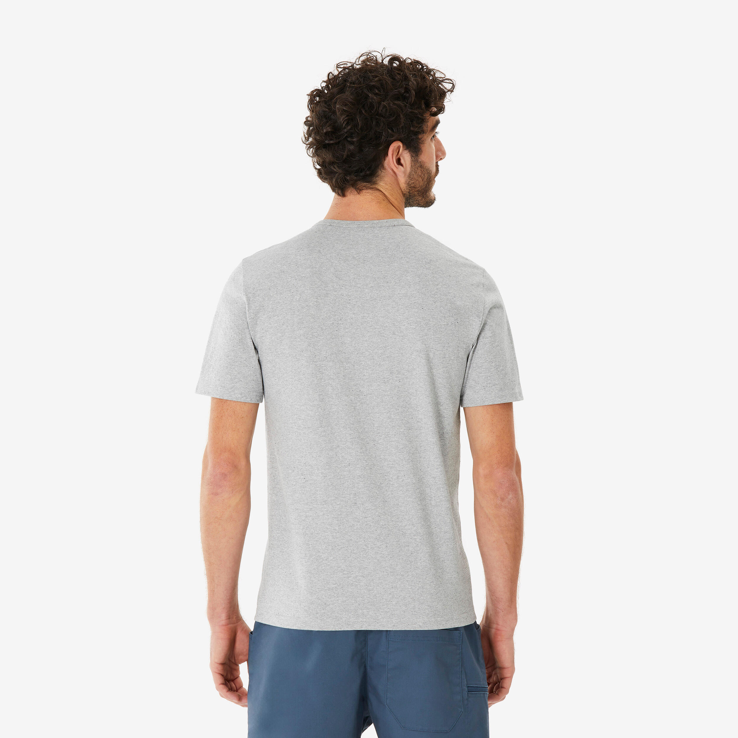 T-Shirt Herren Wandern - NH100 grau 3/4