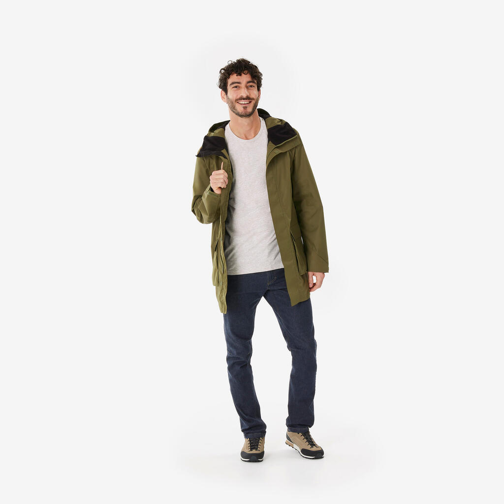 Men’s Hiking Long Jacket, NH500 - Green