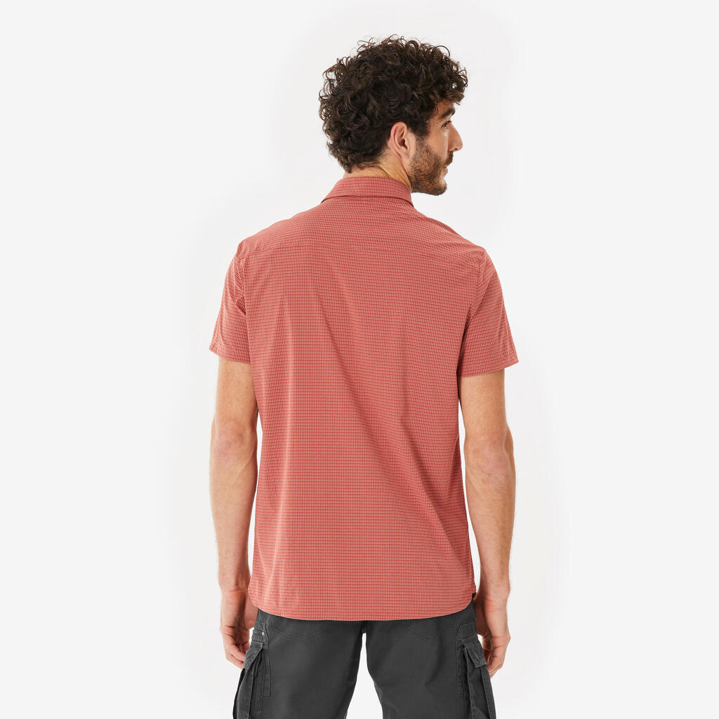 Trekkinghemd Herren kurzarm Stretch - NH500 braun 
