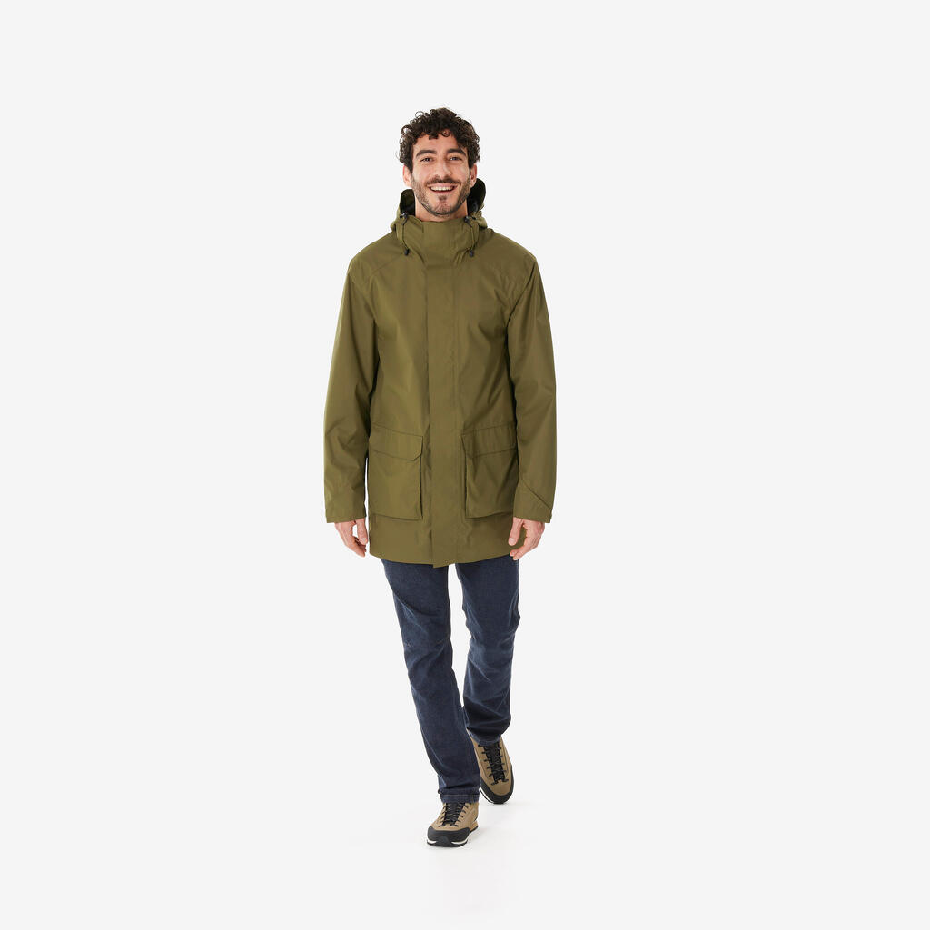 Men’s Hiking Long Jacket, NH500 - Green