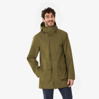 Men’s Hiking Long Jacket, NH500 - Olive