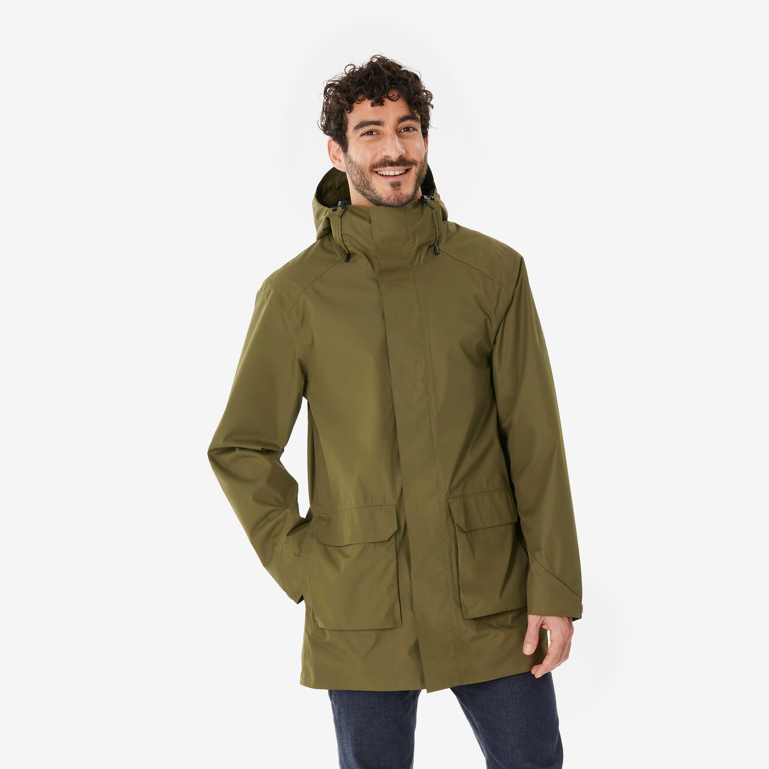 quechua Men’s Hiking Long Jacket, NH500 - Olive-picture-15