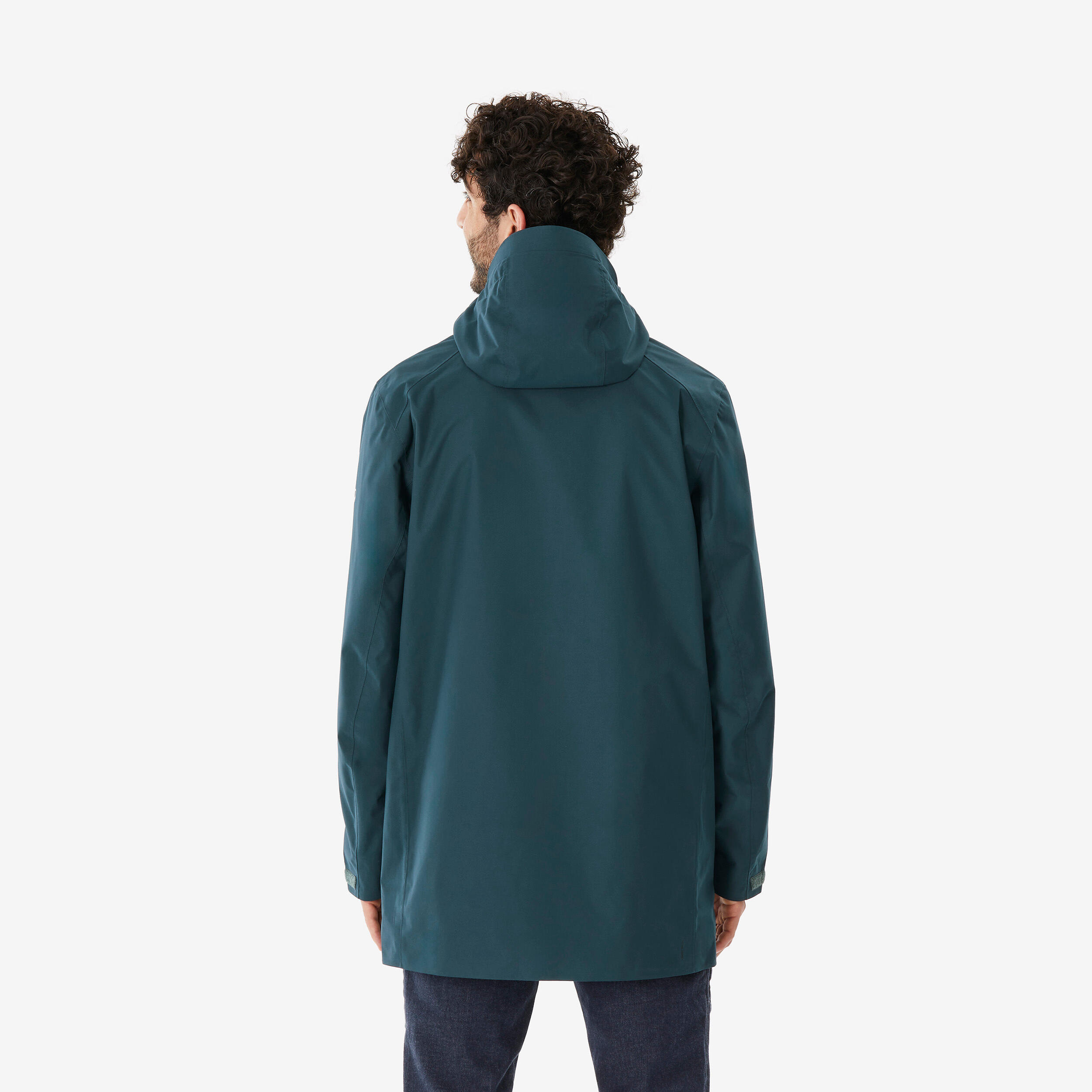 Men’s Hiking Long Jacket - NH 500 Green - QUECHUA