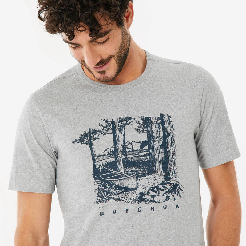 Erkek Kısa Kollu Outdoor Tişört - Gri - NH100