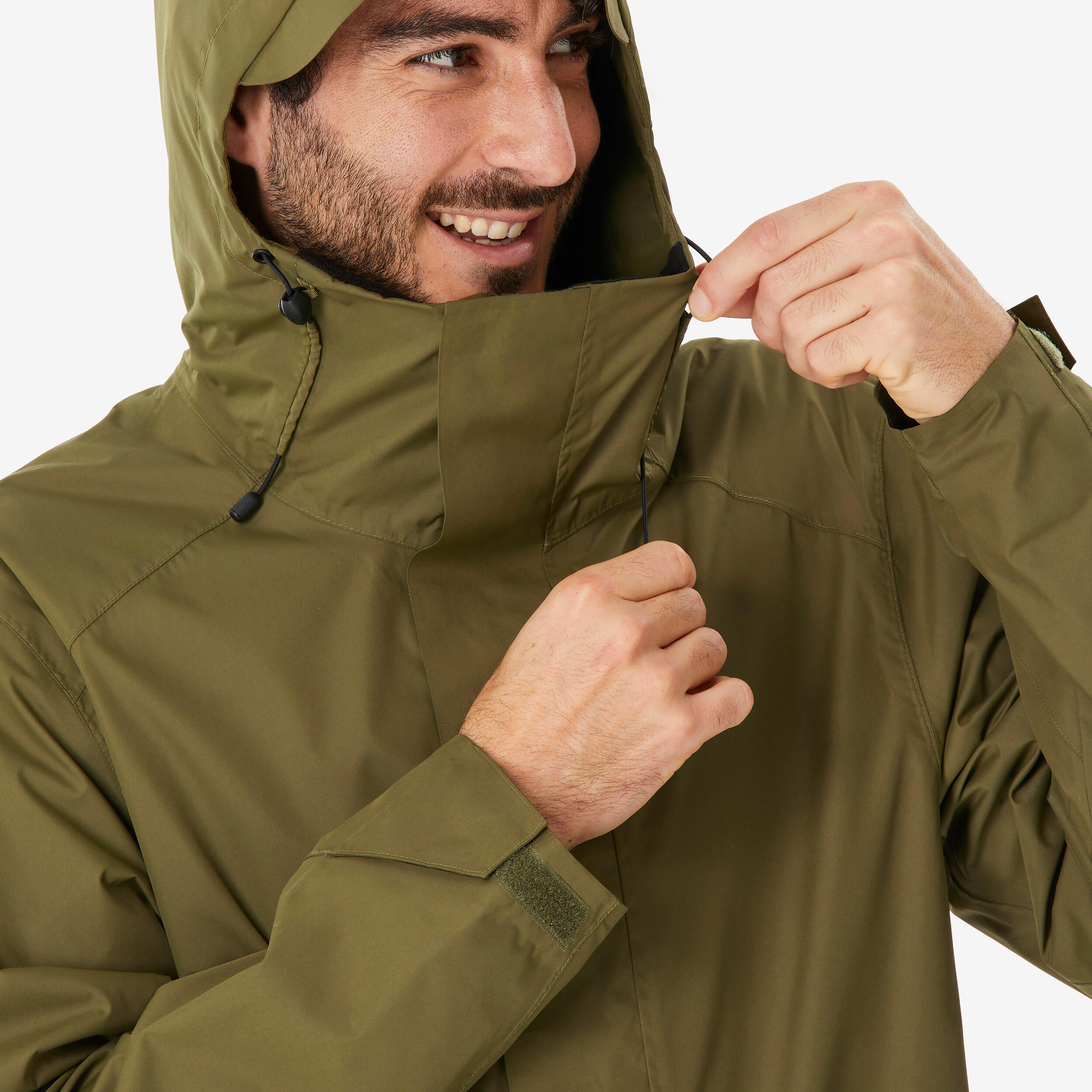 Casaco Comprido de Caminhada Homem - NH500 - Verde azeitona 10/11