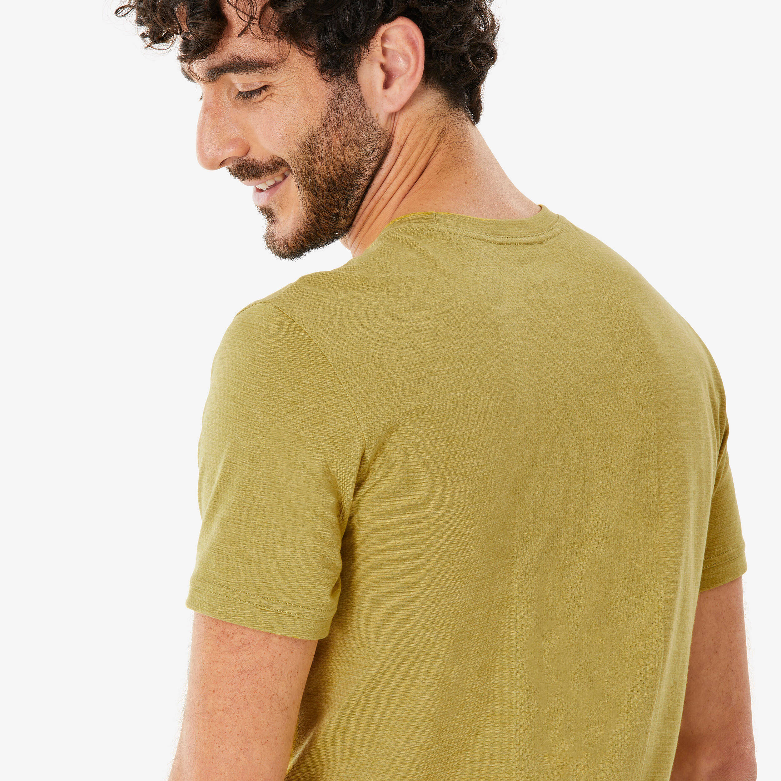 Men’s comfortable hiking T-shirt, NH500 Fresh - Khaki -  5