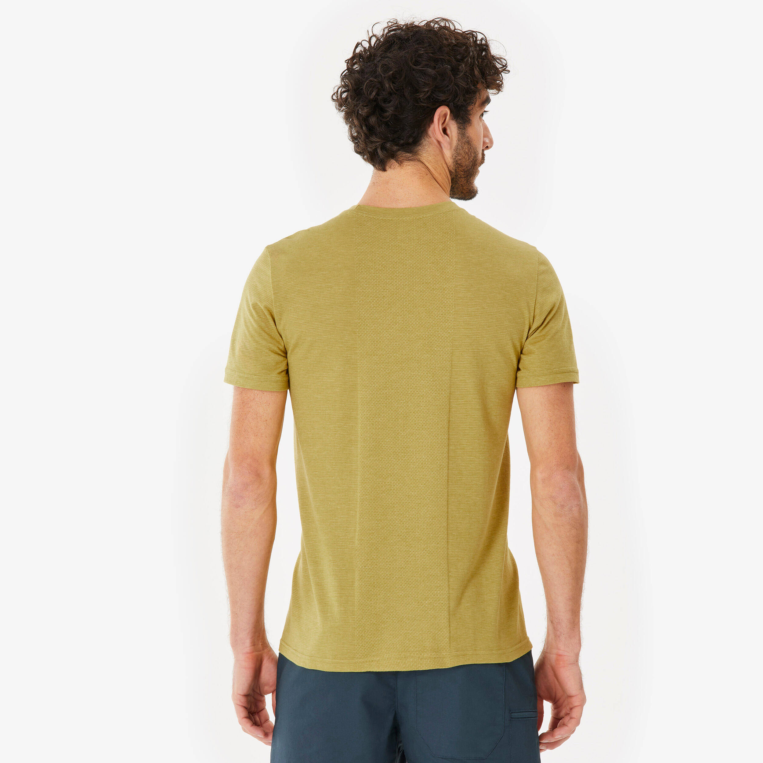 Men’s comfortable hiking T-shirt, NH500 Fresh - Khaki -  3