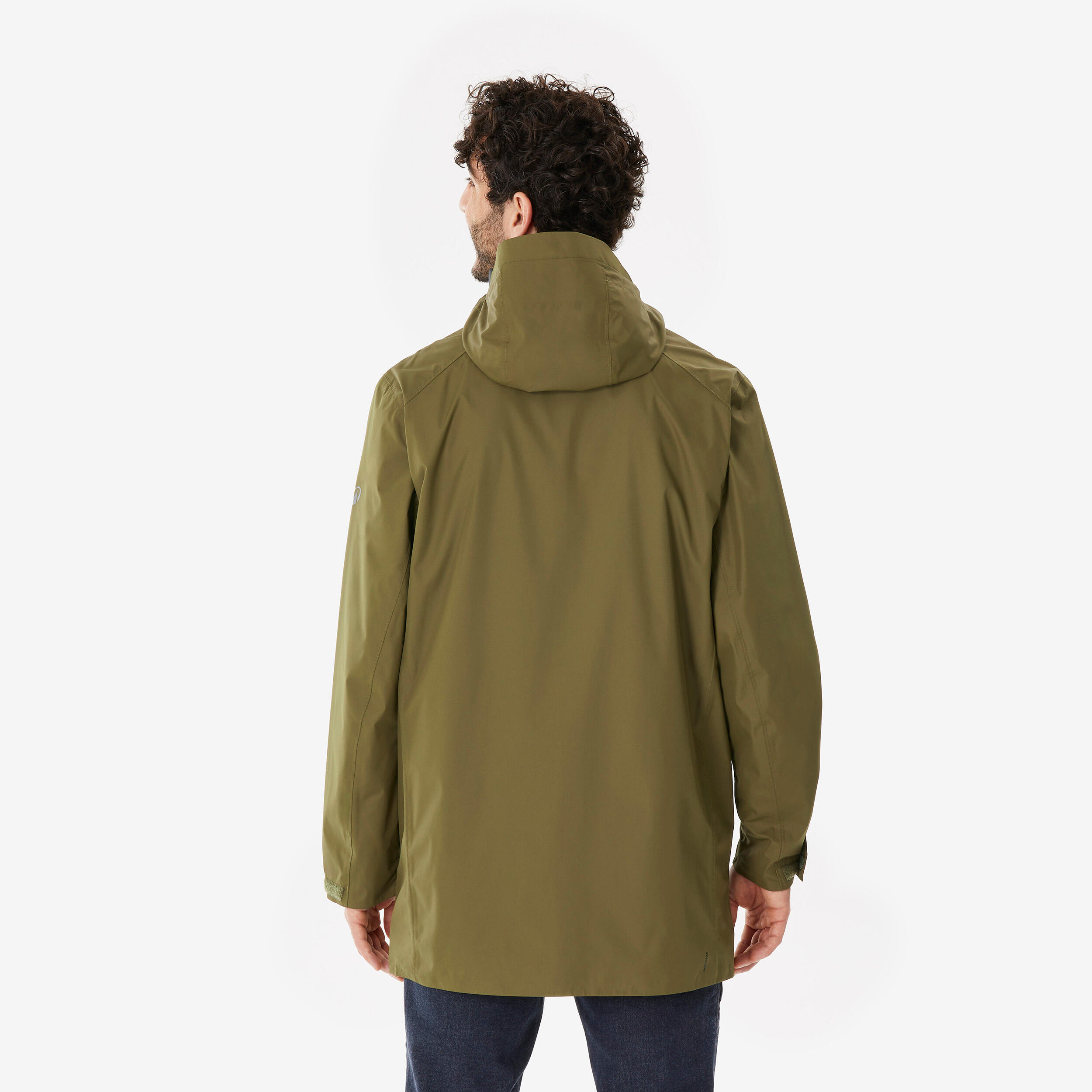 Men’s Hiking Long Jacket, NH500 - Olive