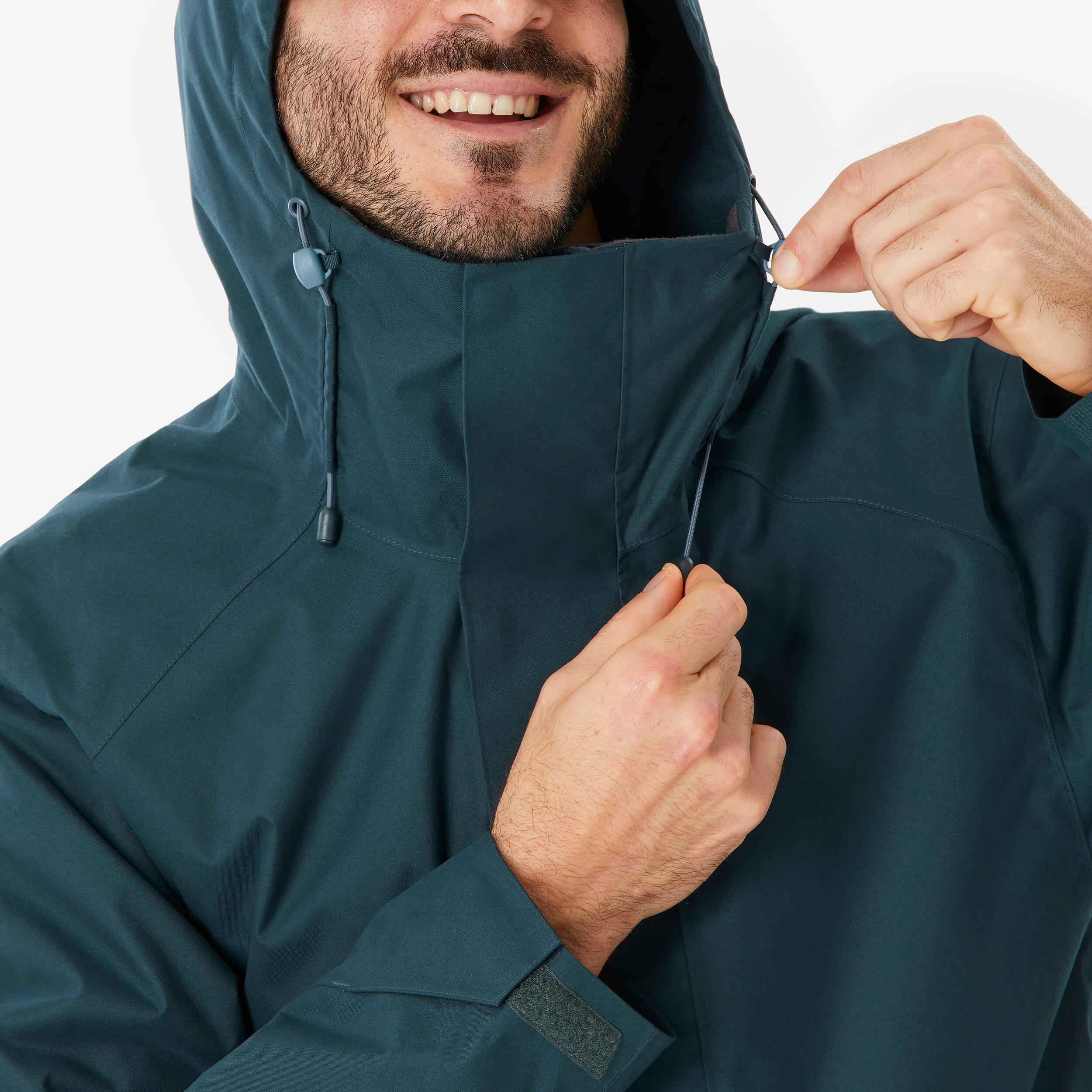 Men’s Hiking Long Jacket - NH 500 Green - QUECHUA