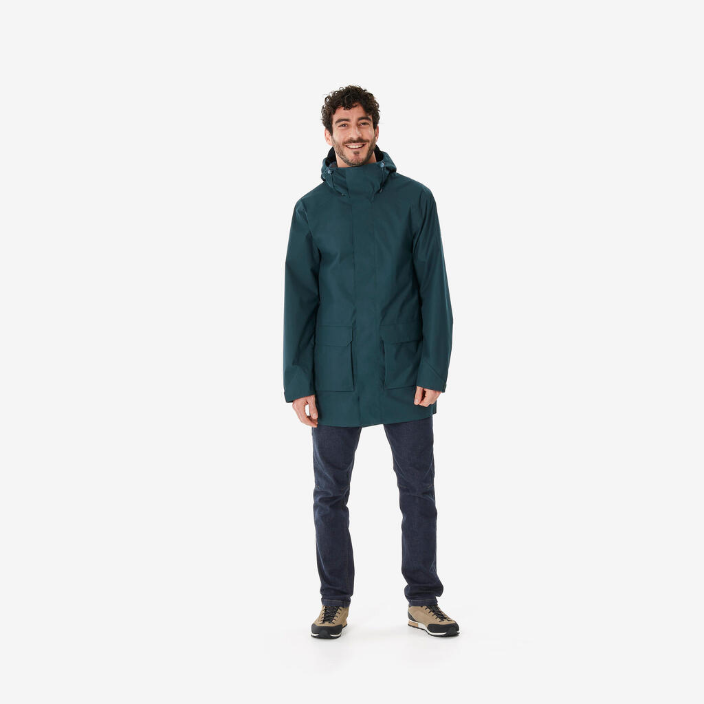 Chaqueta de senderismo NH500 larga para Hombre verde