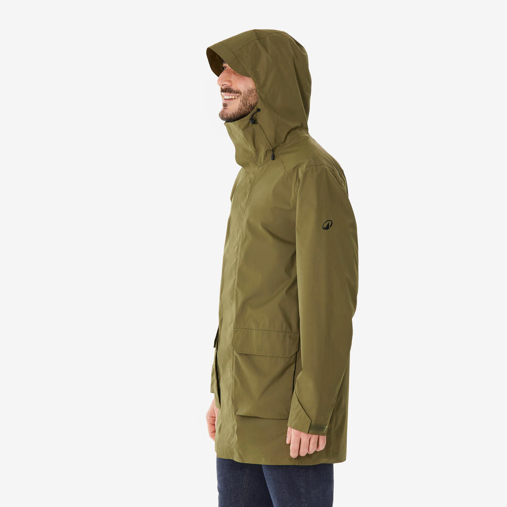 Men’s Hiking Long Jacket, NH500 - Green