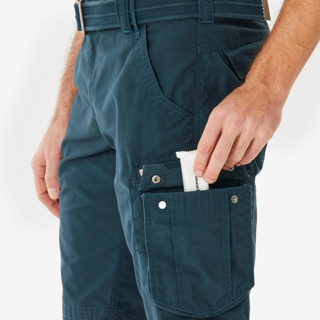 Short cargo de trek voyage - TRAVEL 100 marron homme