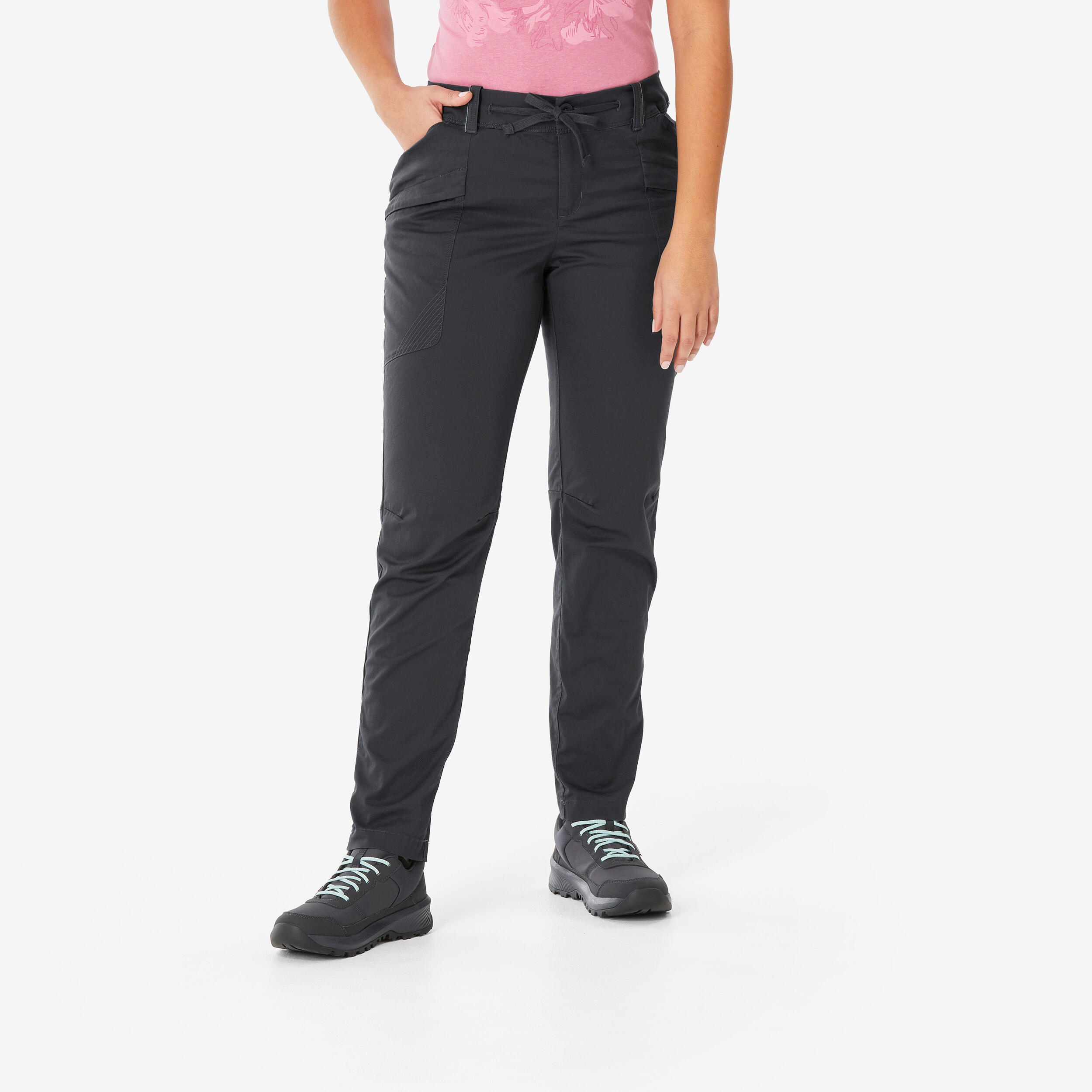 Women's NH500 Hiking Trousers Regular - Grey