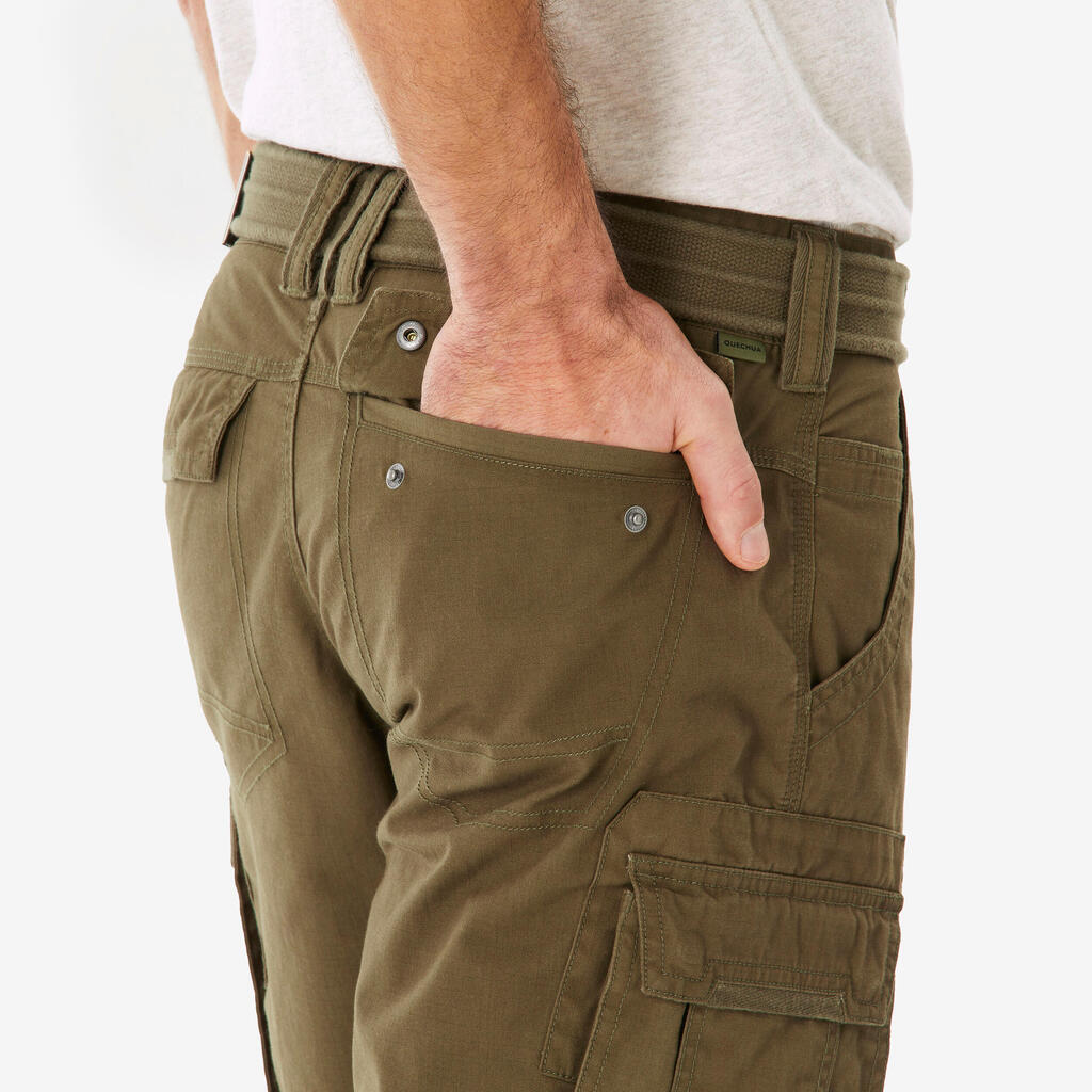 Men's Travel Trekking Cargo Shorts - TRAVEL 100 - Brown