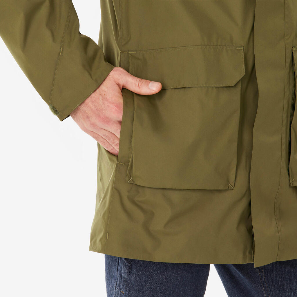 Men’s Hiking Long Jacket, NH500 - Green