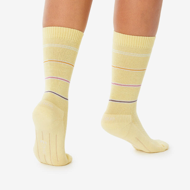 Chaussette hike 100 high  - lime & flore - lyocell & lin - lot de 2 paires