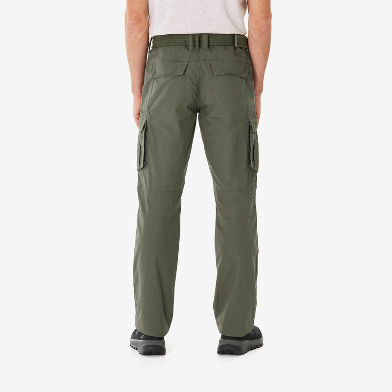 Pantalon Cargo Trekking călătorie TRAVEL100 Kaki Bărbați 