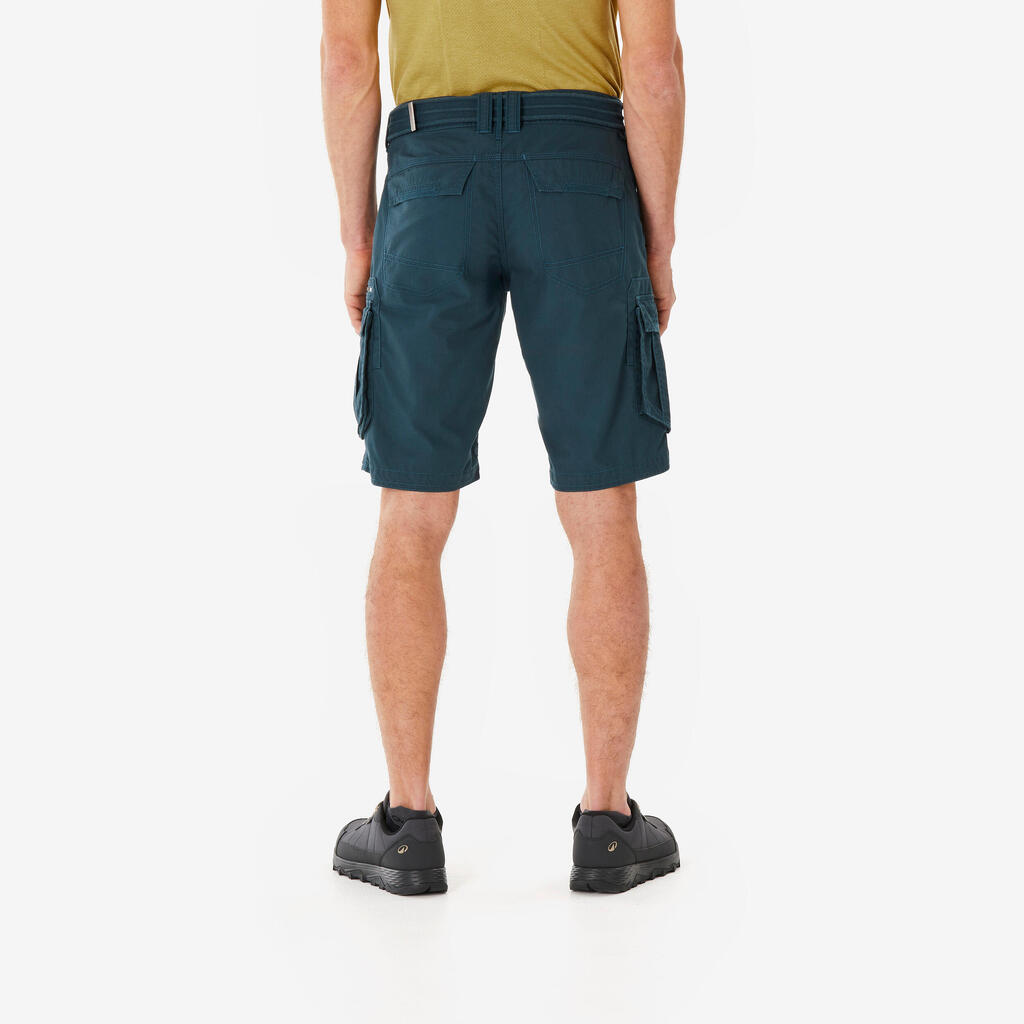 Men's Travel Trekking Cargo Shorts - TRAVEL 100 - Brown