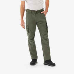Men's Travel Trekking Cargo Pants TRAVEL 100 Khaki Decathlon