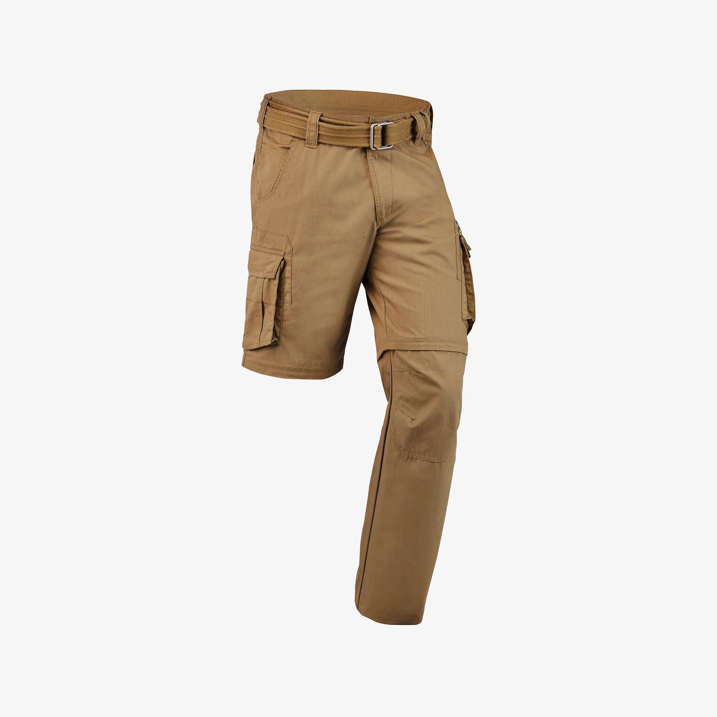 Men's Travel Trekking Cargo Trousers - TRAVEL 500 Brown 2/5
