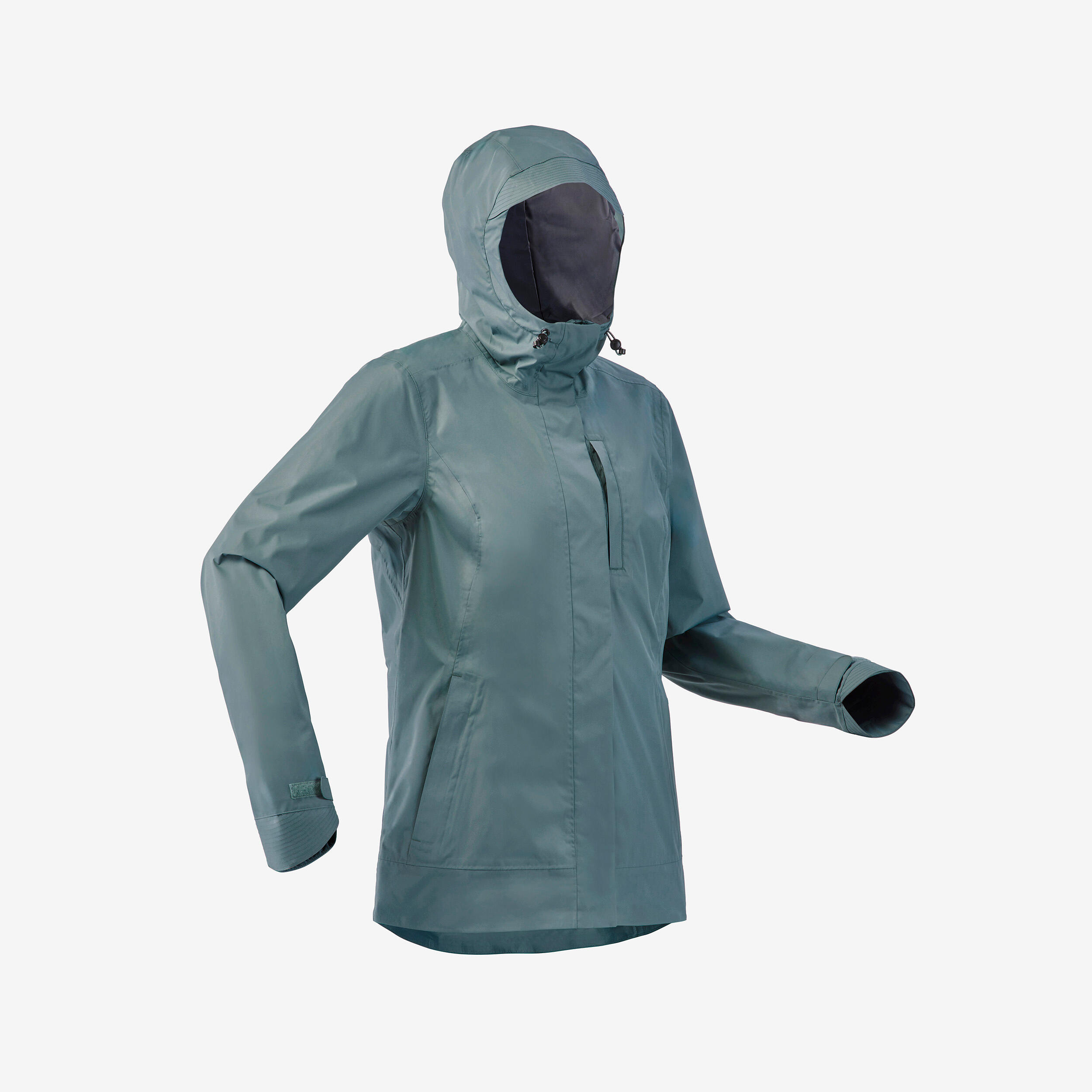 Chaqueta impermeable de montaña y trekking con capucha Mujer Quechua NH500 7/10