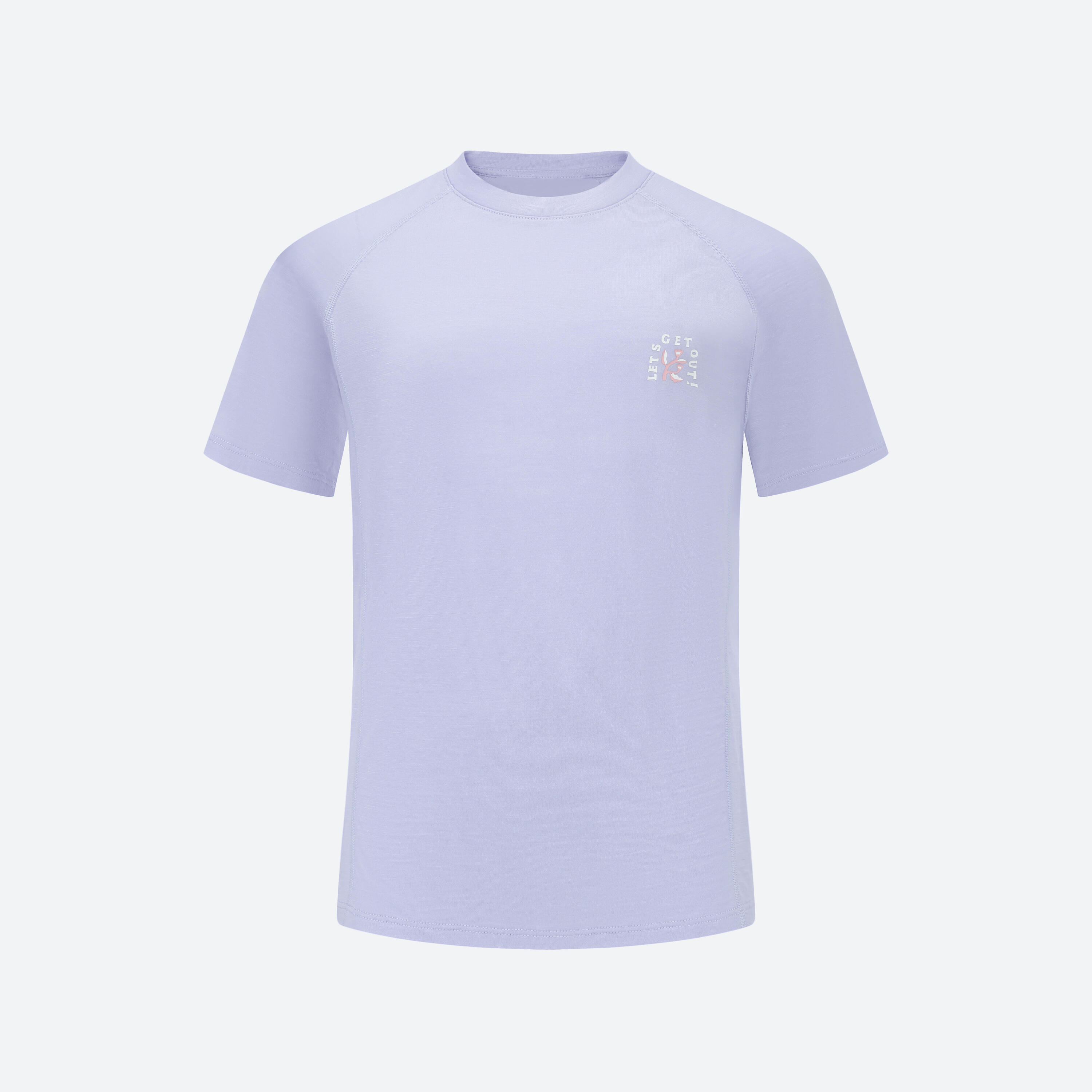 T-shirt in lana trekking bambina MH900 WOOL lilla 2/21