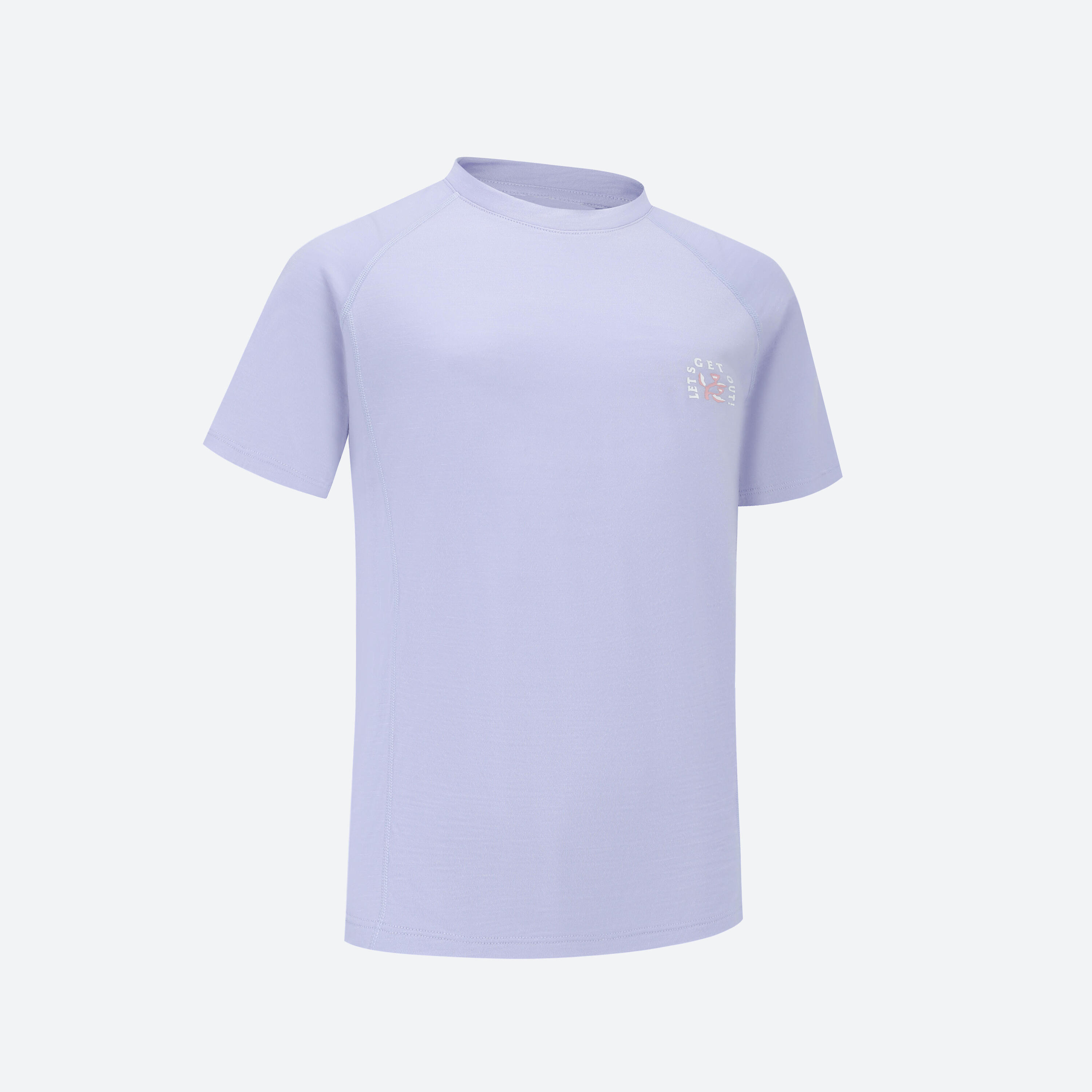 QUECHUA T-shirt in lana trekking bambino MH900 WOOL lilla