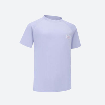 T-shirt in lana trekking bambino MH900 WOOL lilla