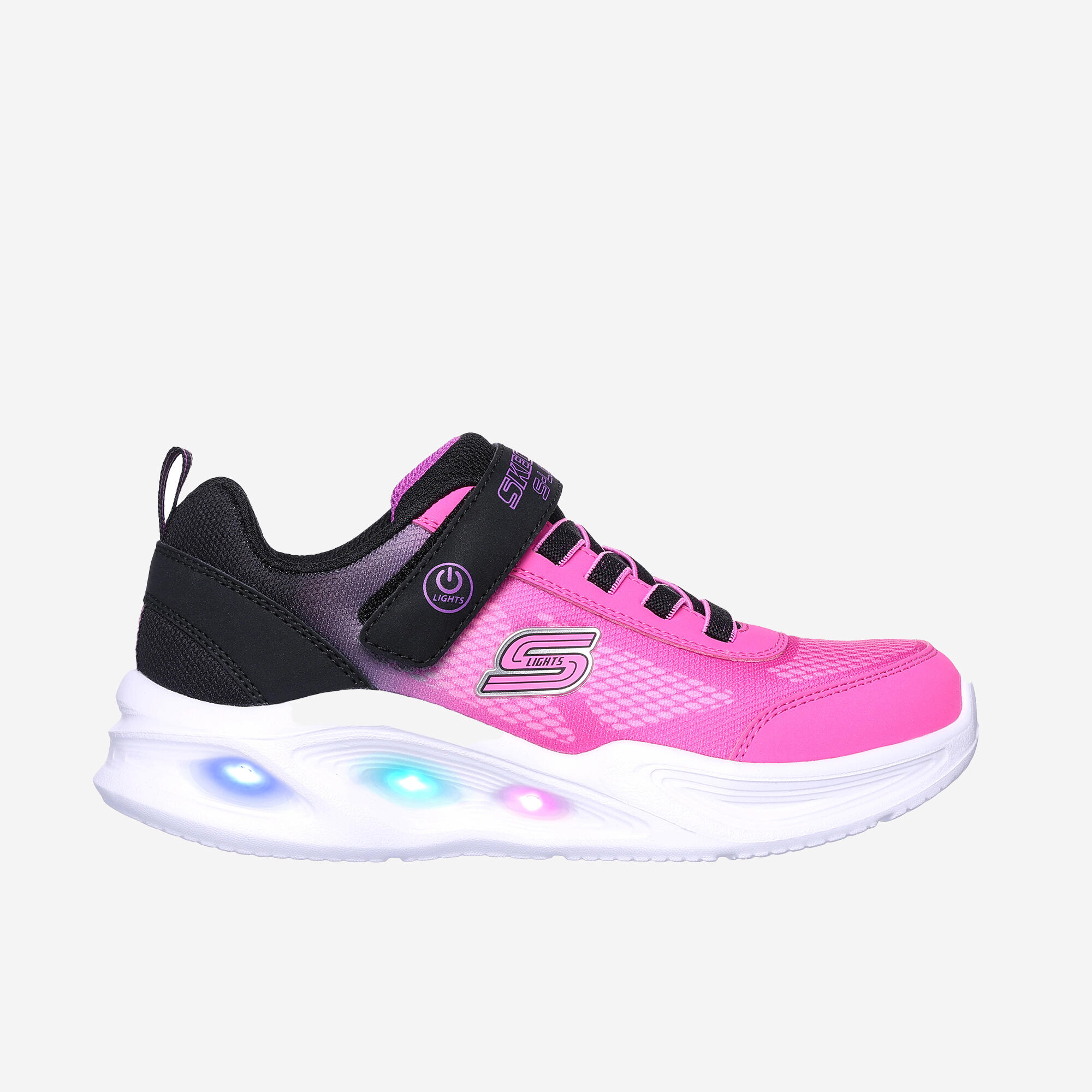 SKECHERS Schoenen voor kinderen Light-Up Sola Glow Shadow Deluxe - roze/zwart
