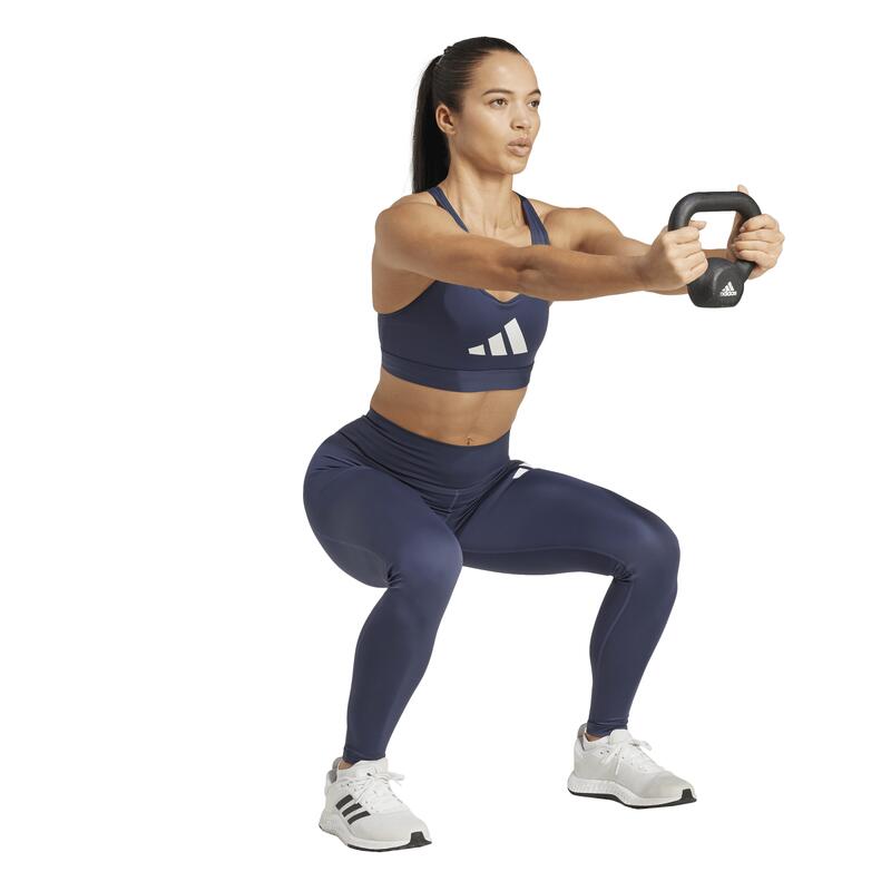 Kadın Spor Taytı - Mavi/Logo Baskılı - Adidas
