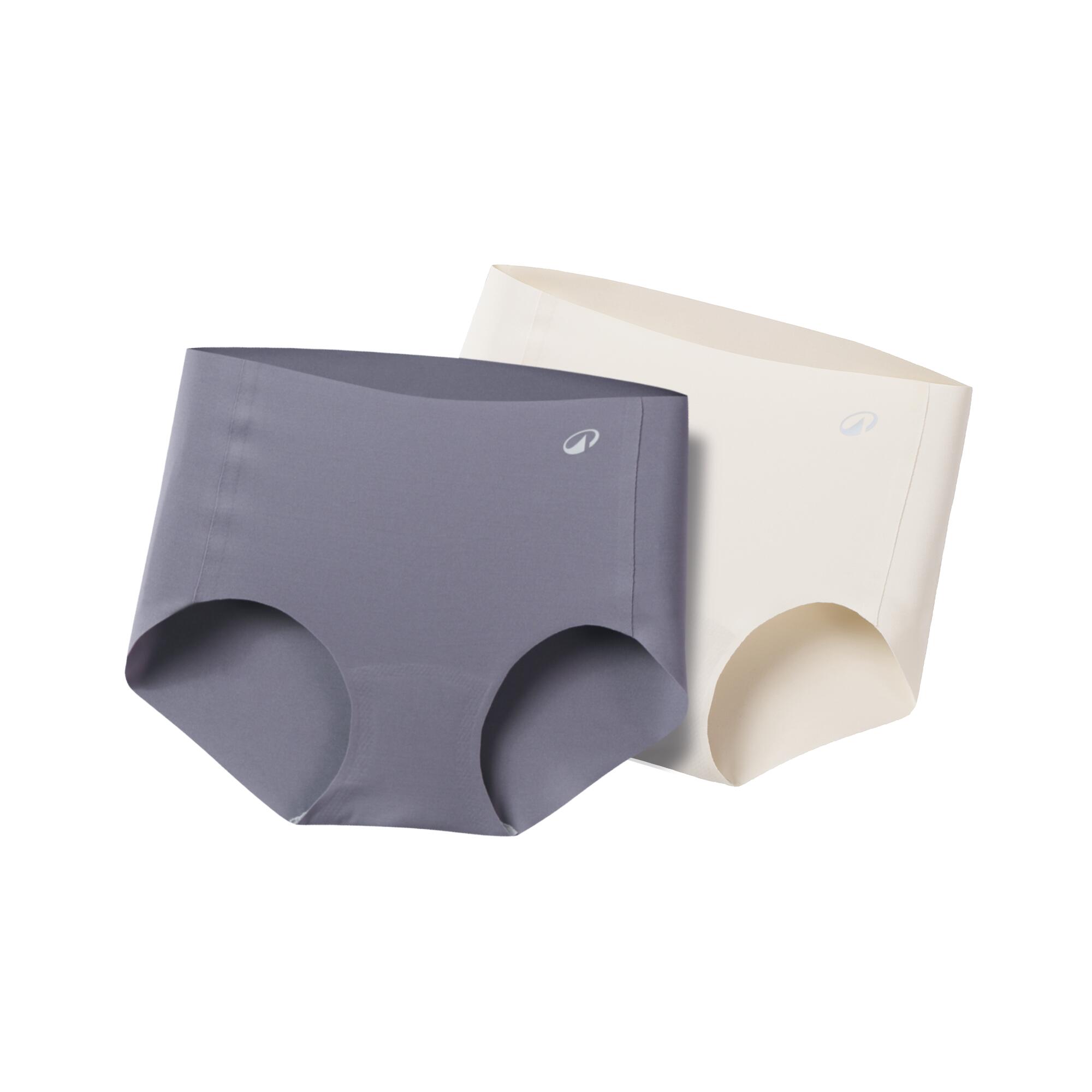 Women's nude boxer X2, Ash Grey and Cream Beige