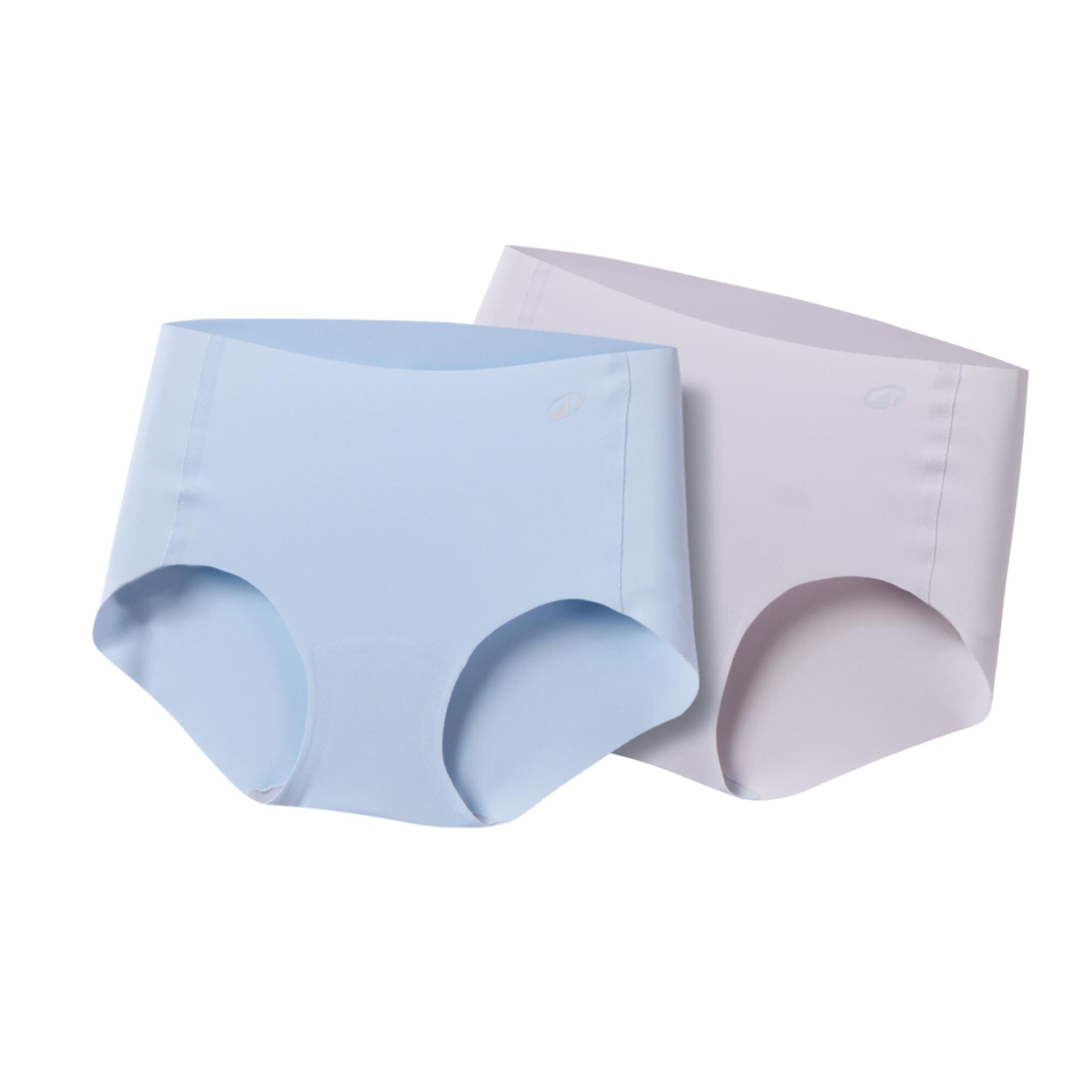 Women's nude boxer X2, Pale Mauve Grey and Foggy Blue