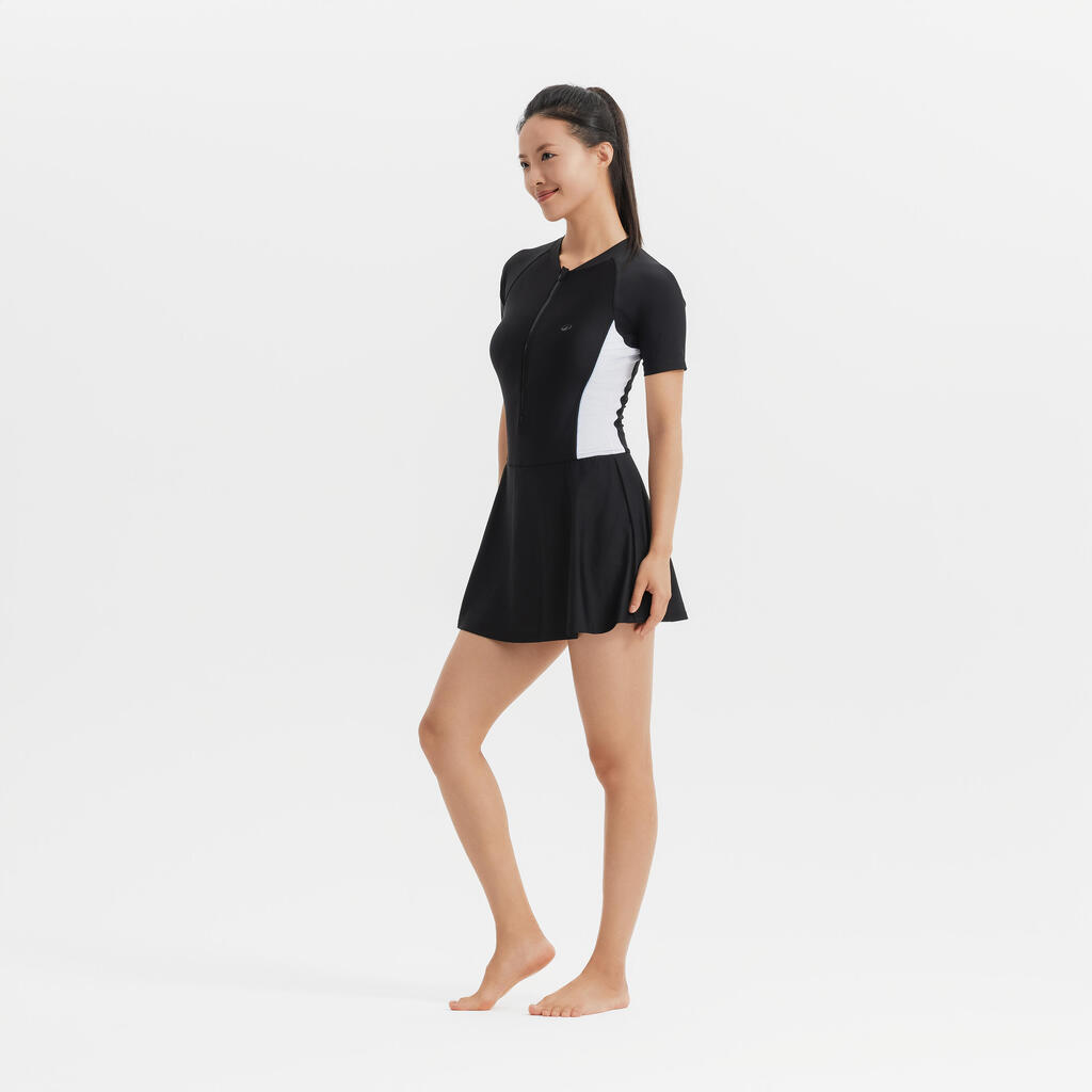 Maillot une pièce jupe avec zip UNA black/white
