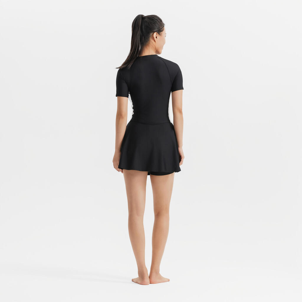 Maillot une pièce jupe avec zip UNA black/white