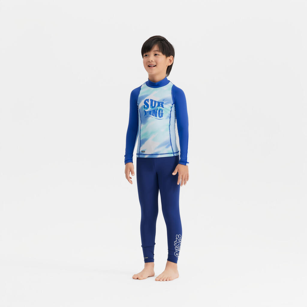 Boy surfing  uv tee shirt 500 long sleeve WAVE