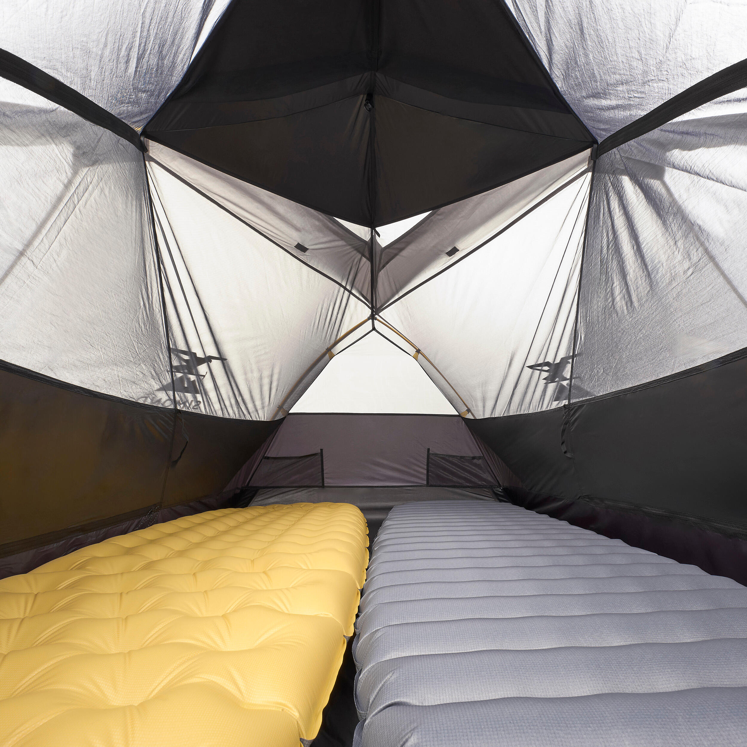 Tweepersoons koepeltent voor trekking MT900 grijs 3/8