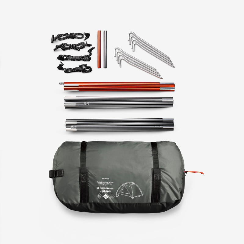 3 Kişilik Outdoor Trekking Çadırı - Haki - MT500