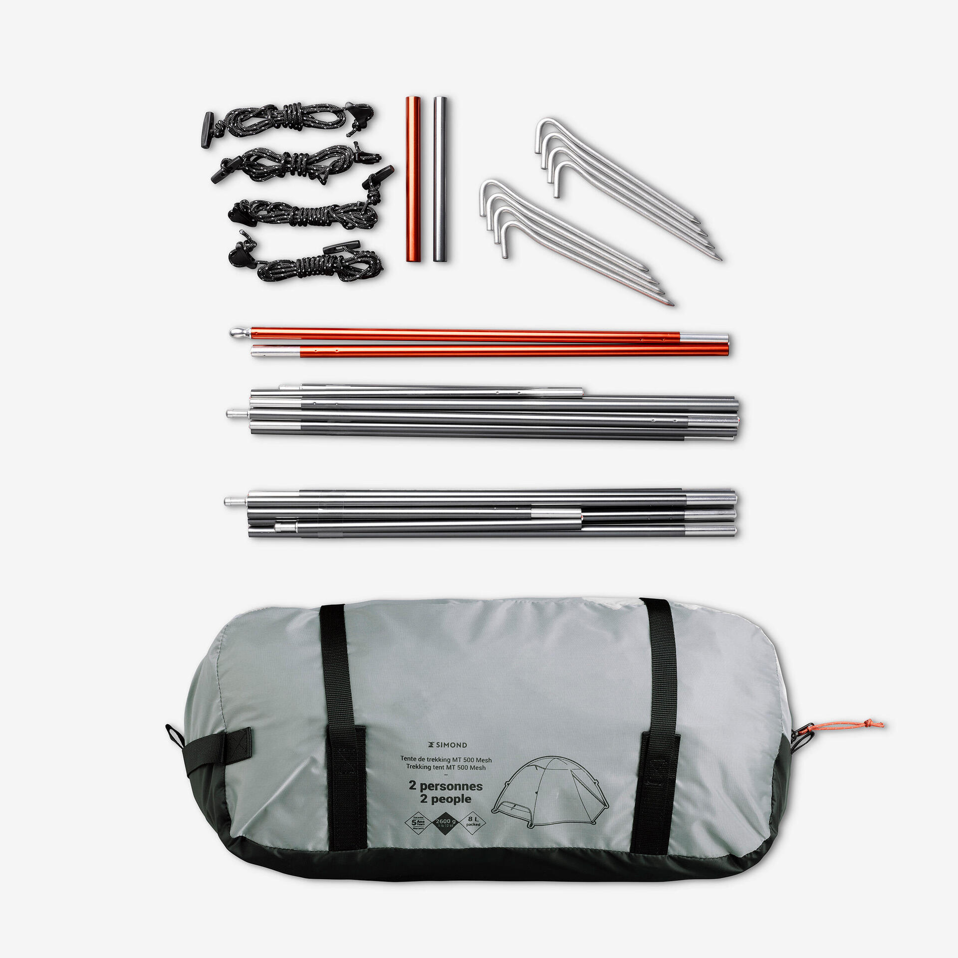 2-person trekking dome tent MT500 Mesh