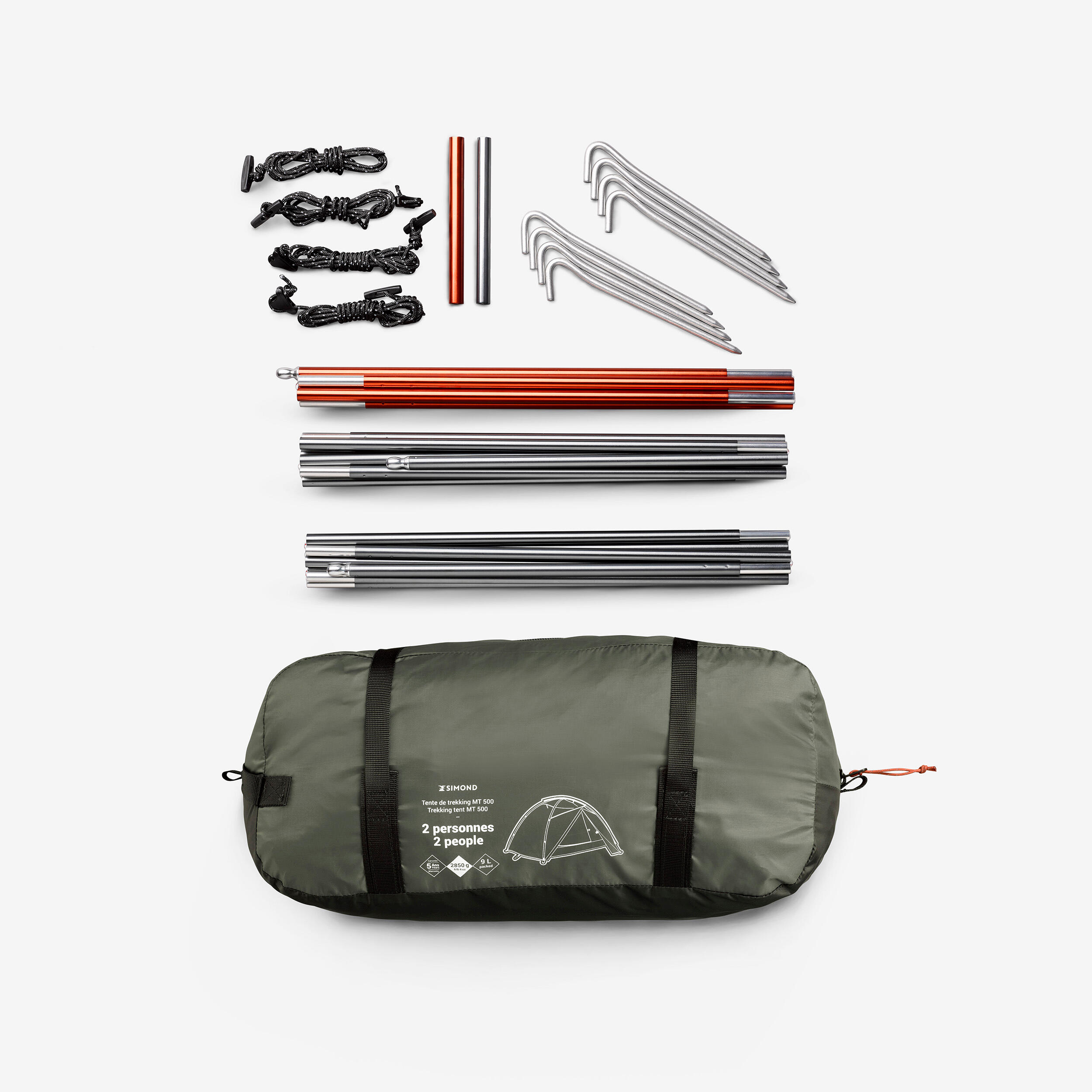 Camping Dome Tent 2-Person, MT 500 - SIMOND